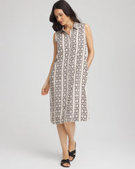 Chico's - Printed Sleeveless Silk-Twill Shirtdress
