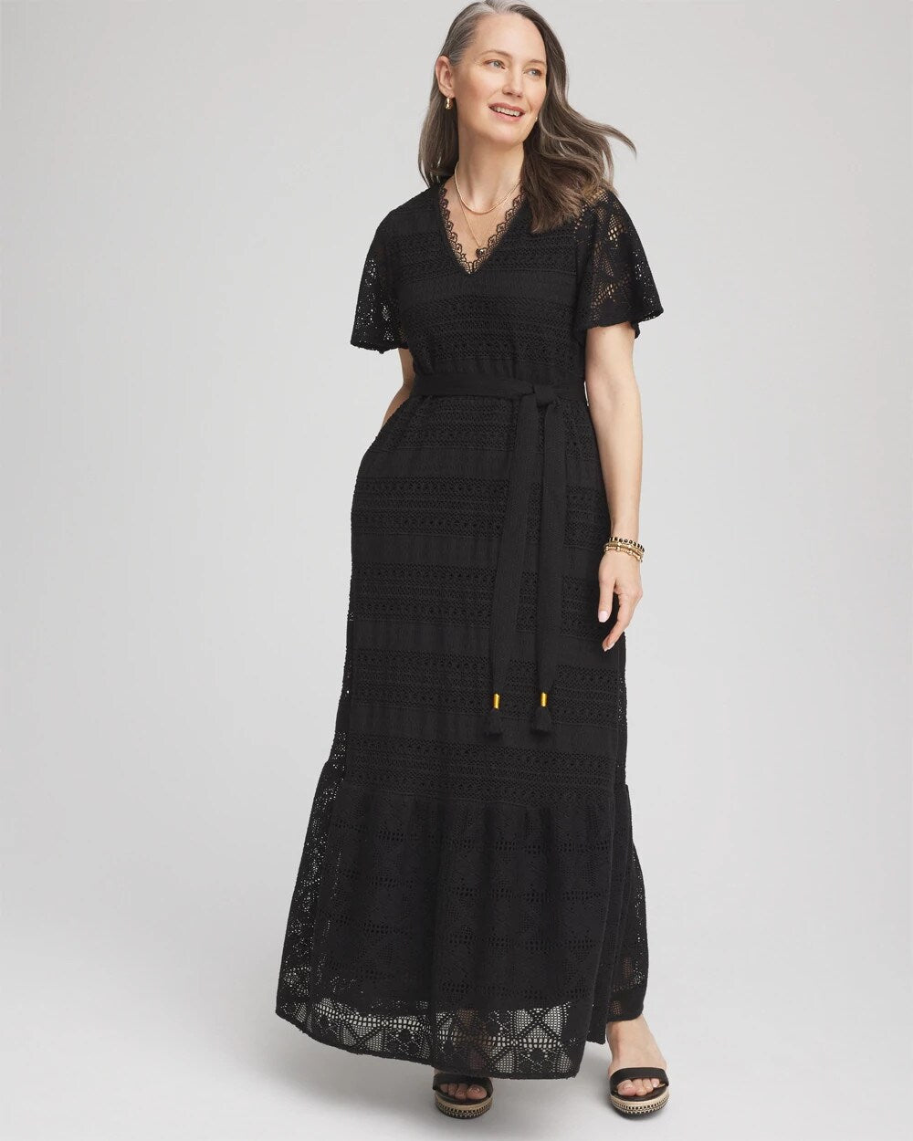 Chico's - Crochet-Lace Maxi Dress