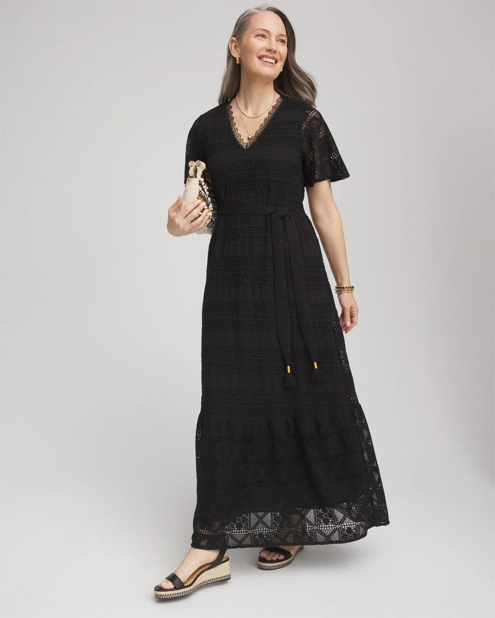 Chico's - Crochet-Lace Maxi Dress