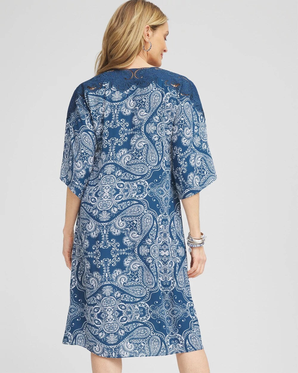 Chico's - Crepe Lace-Neck Dress