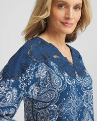 Chico's - Crepe Lace-Neck Dress
