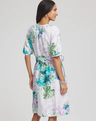 Chico's - Floral Linen Shirtdress