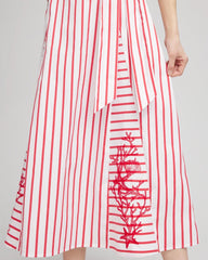 Chico's - Embroidered Godet Striped Maxi Dress