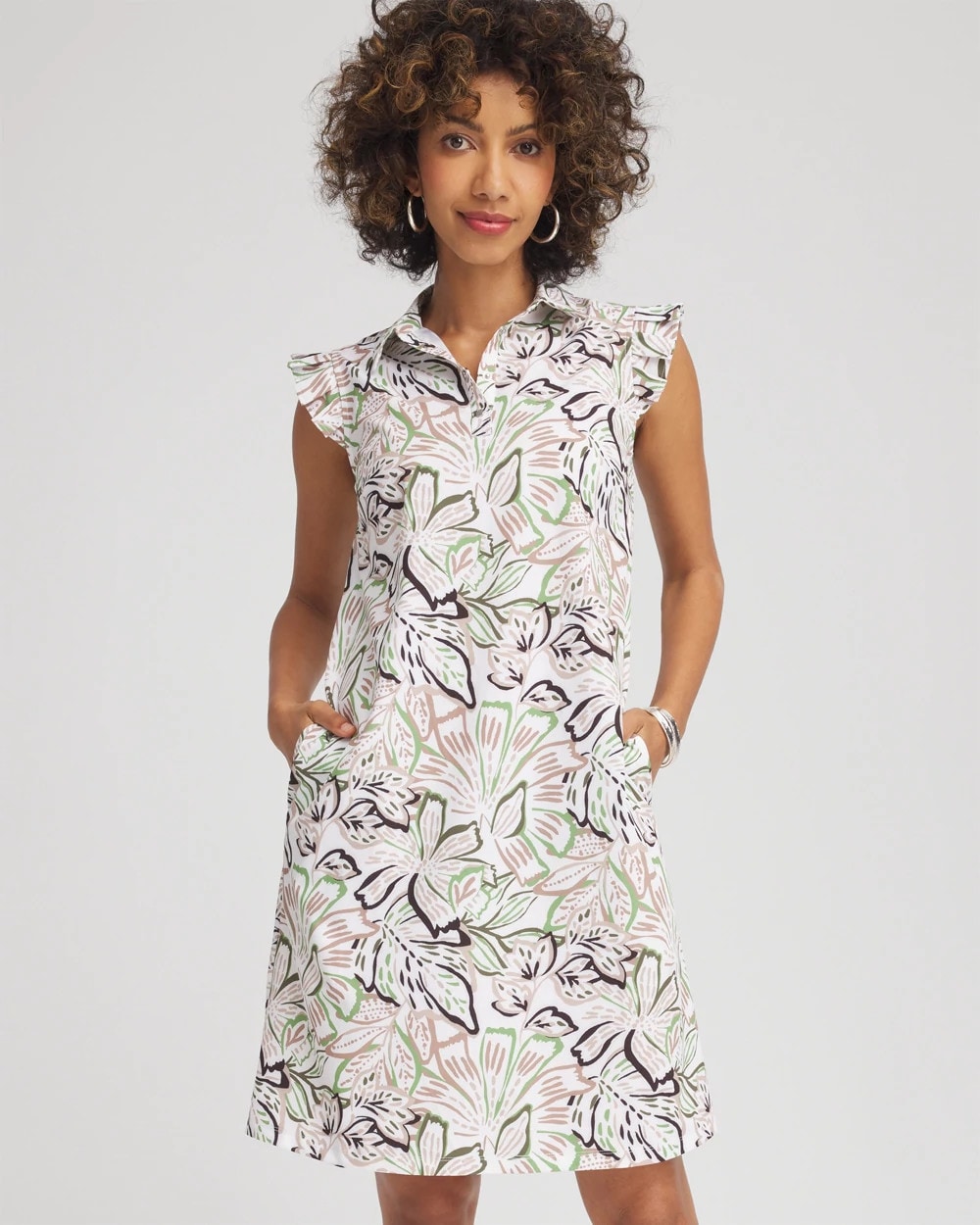 Chico's - Zenergy® UPF Knit Floral Polo Dress