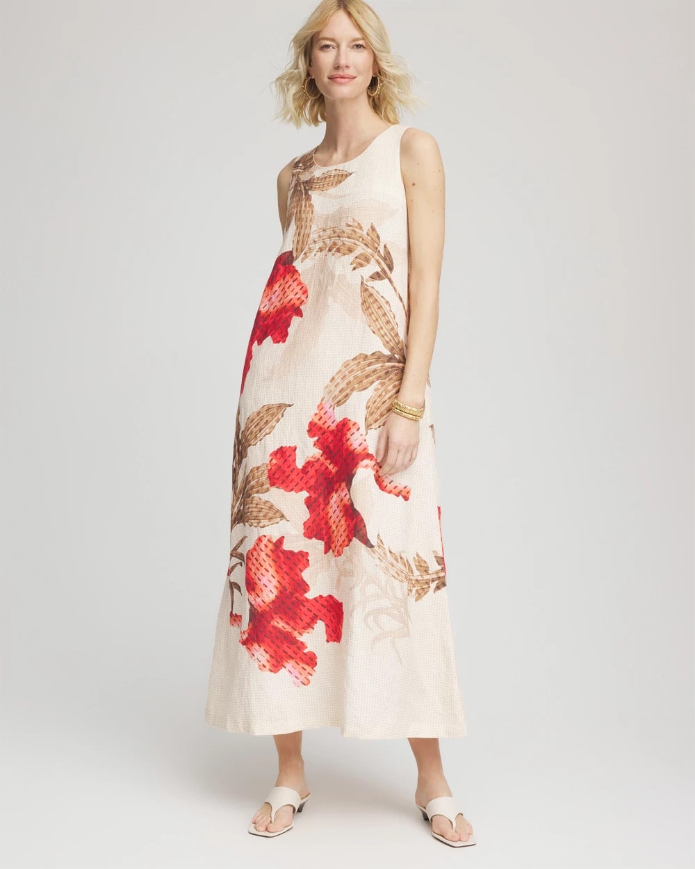 Chico's - Floral Tank Linen Maxi Dress