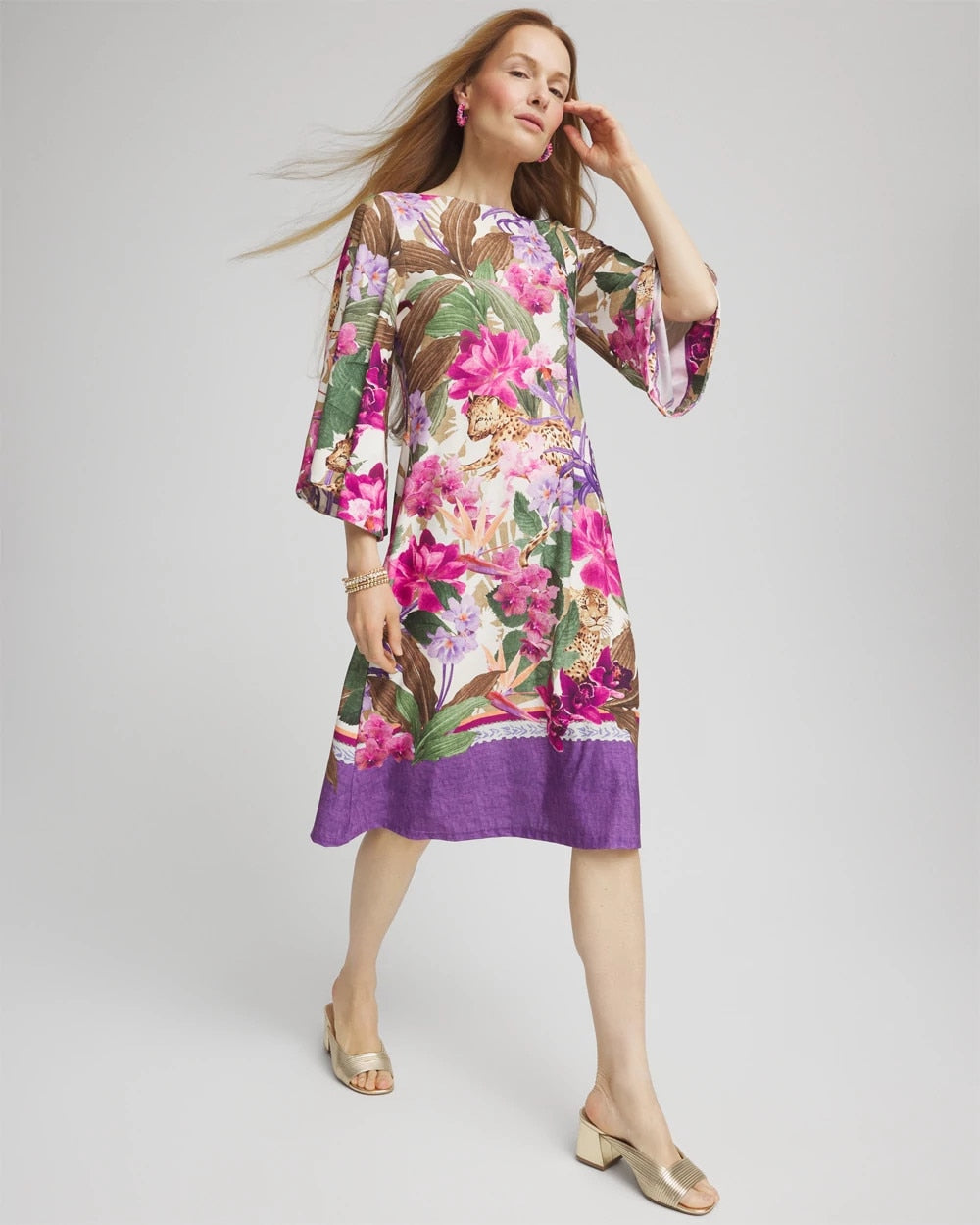 Chico's - Island Angel-Sleeve Boat Neck Dress