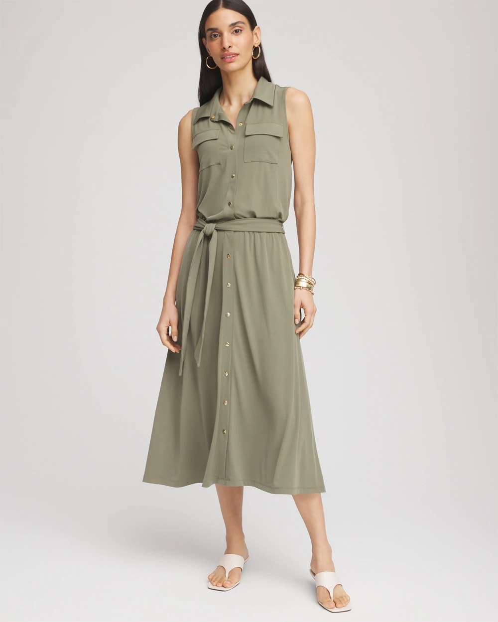 Chico's - Travelers™ Knit Sleeveless Shirtdress