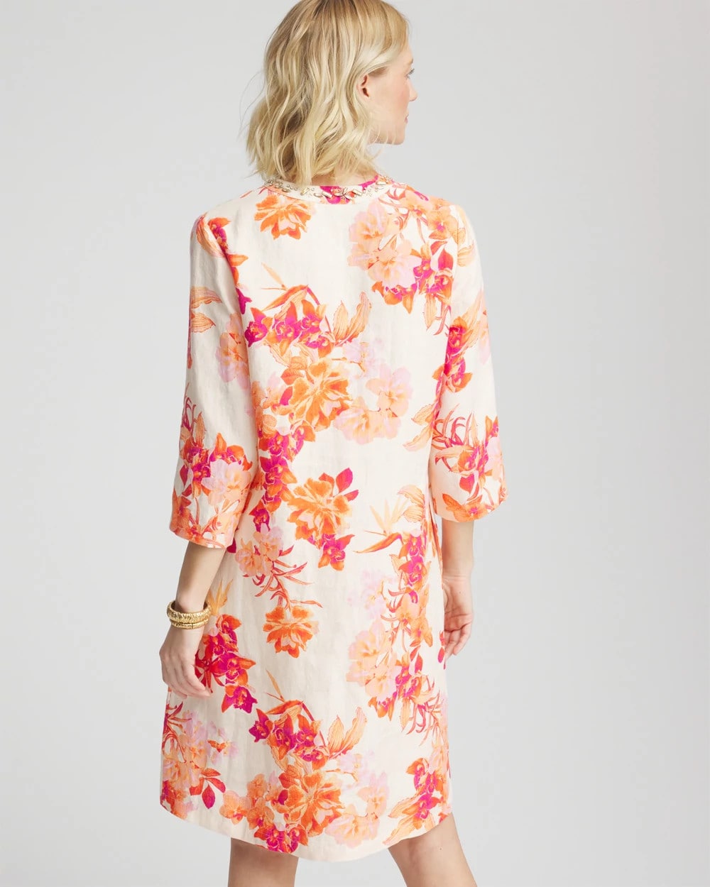 Chico's - Embellished Linen Kurta Dress