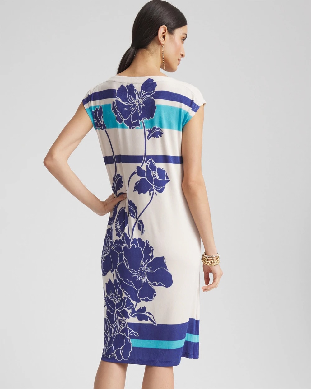 Chico's - Travelers™ Wildflower Cap-Sleeved Column Dress