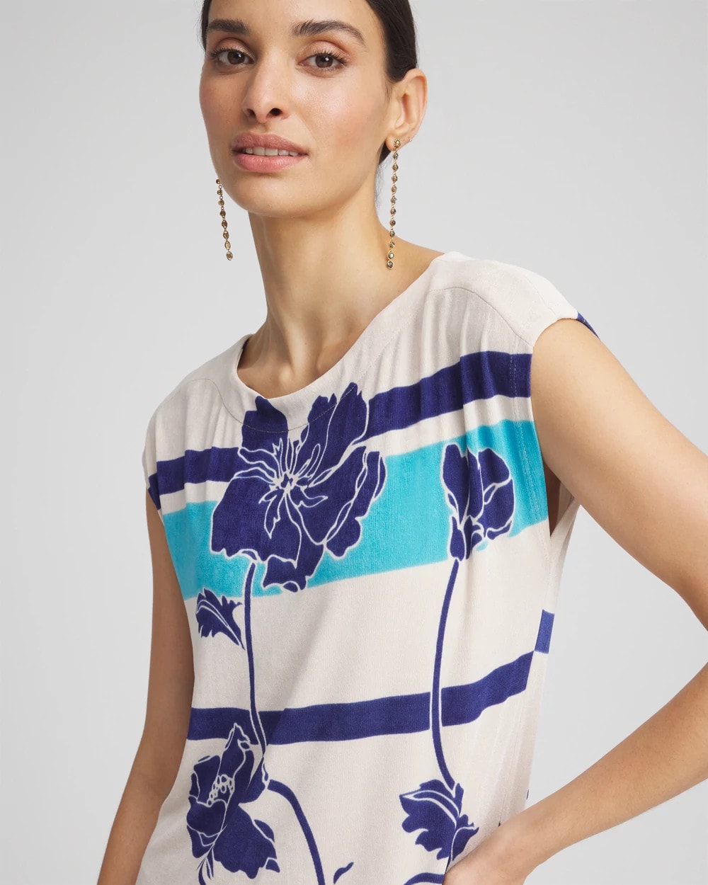 Chico's - Travelers™ Wildflower Cap-Sleeved Column Dress