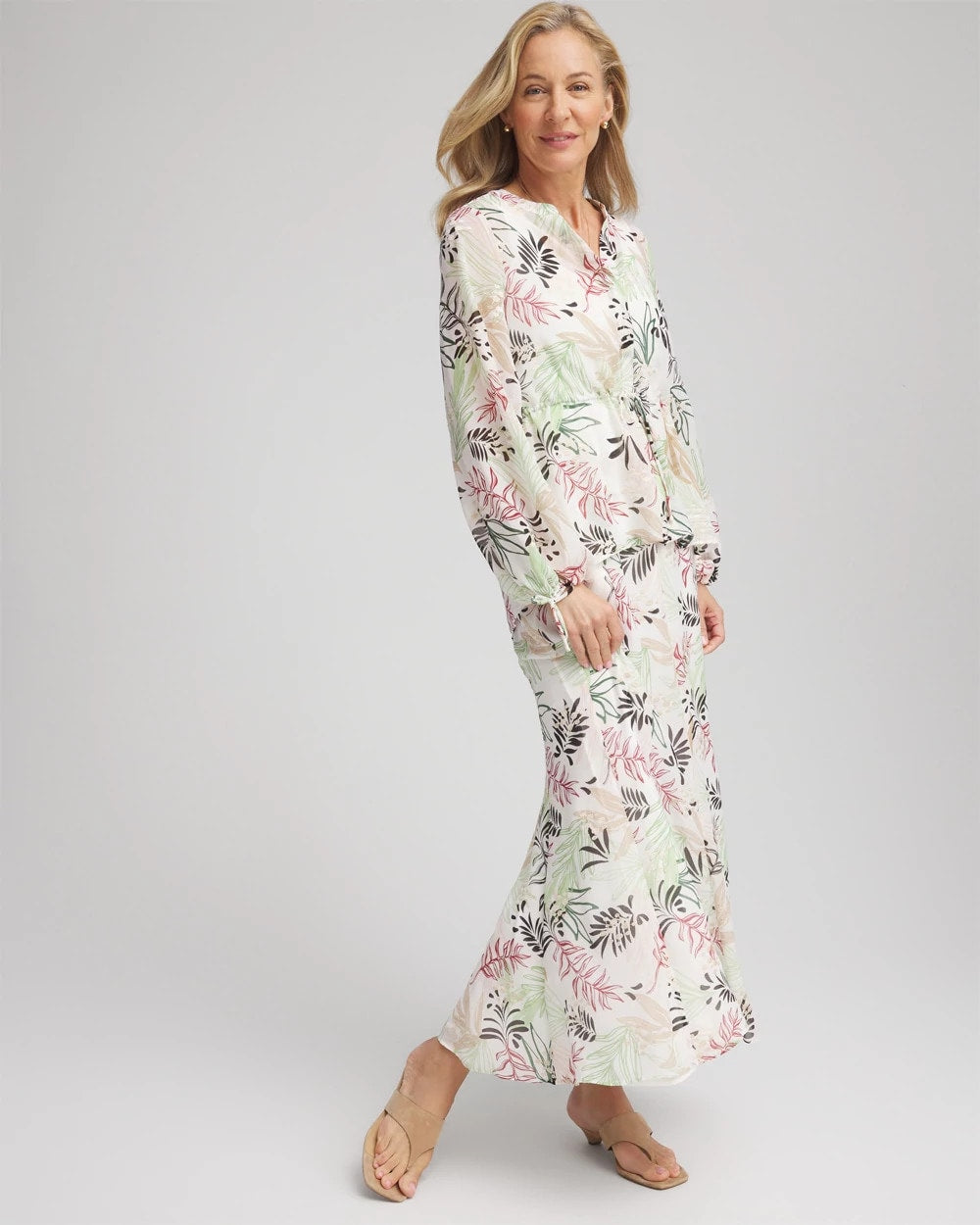Chico's - Floral Embroidered Crinkle Maxi Skirt
