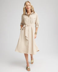 Chico's - Twill Belted Midi Shirtdress