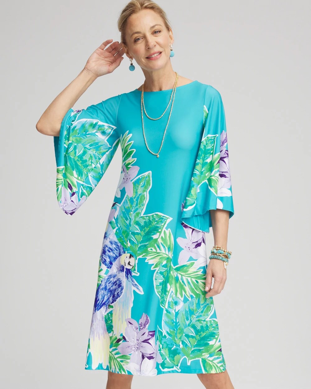 Chico's - Angel-Sleeve Boat Neck Dress