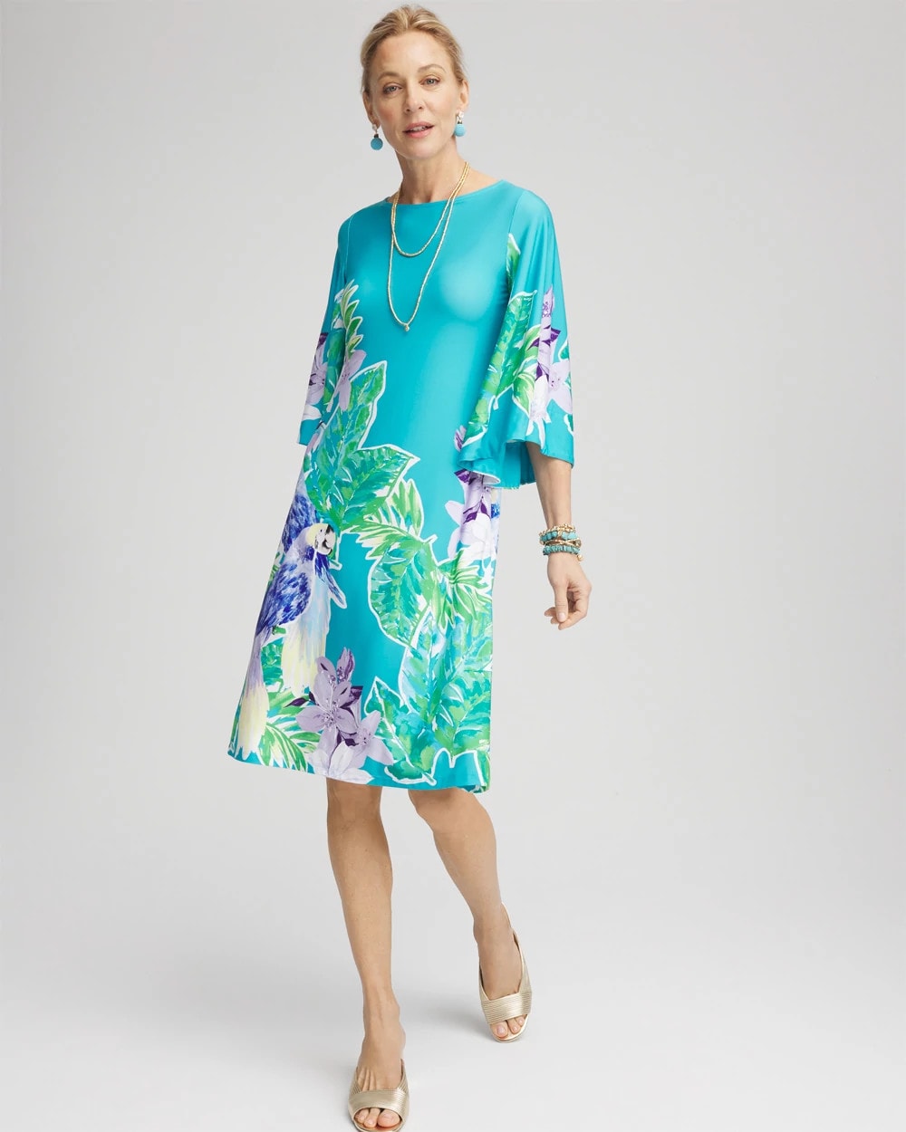 Chico's - Angel-Sleeve Boat Neck Dress