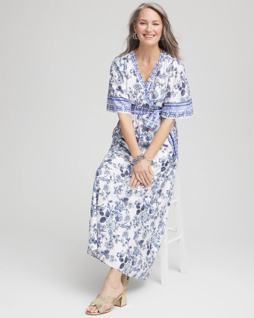 Chico's - Surplice Matte Satin Maxi Dress