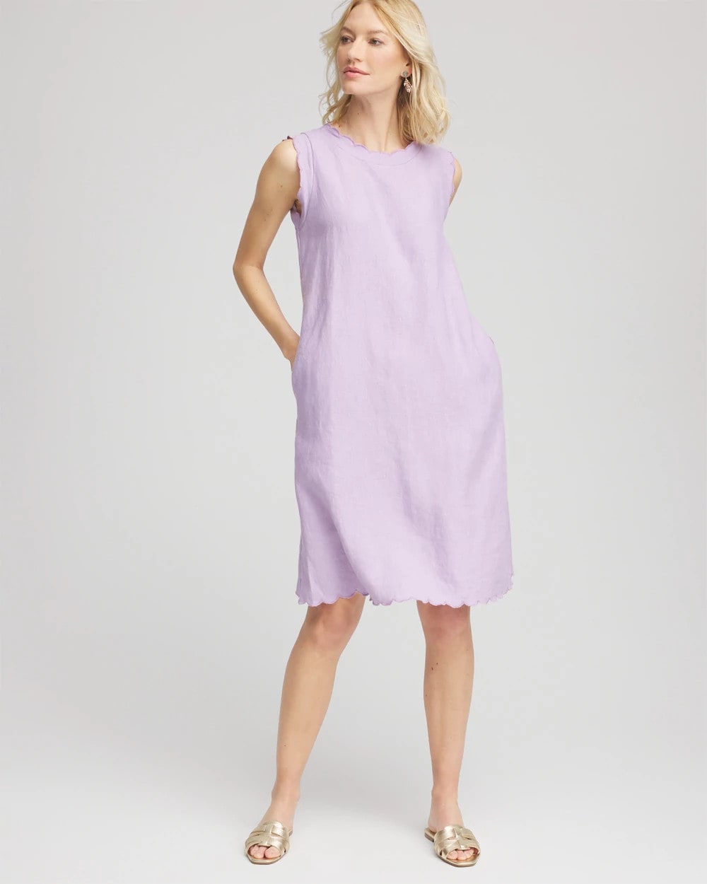 Chico's - Sleeveless Scalloped Trim Dress