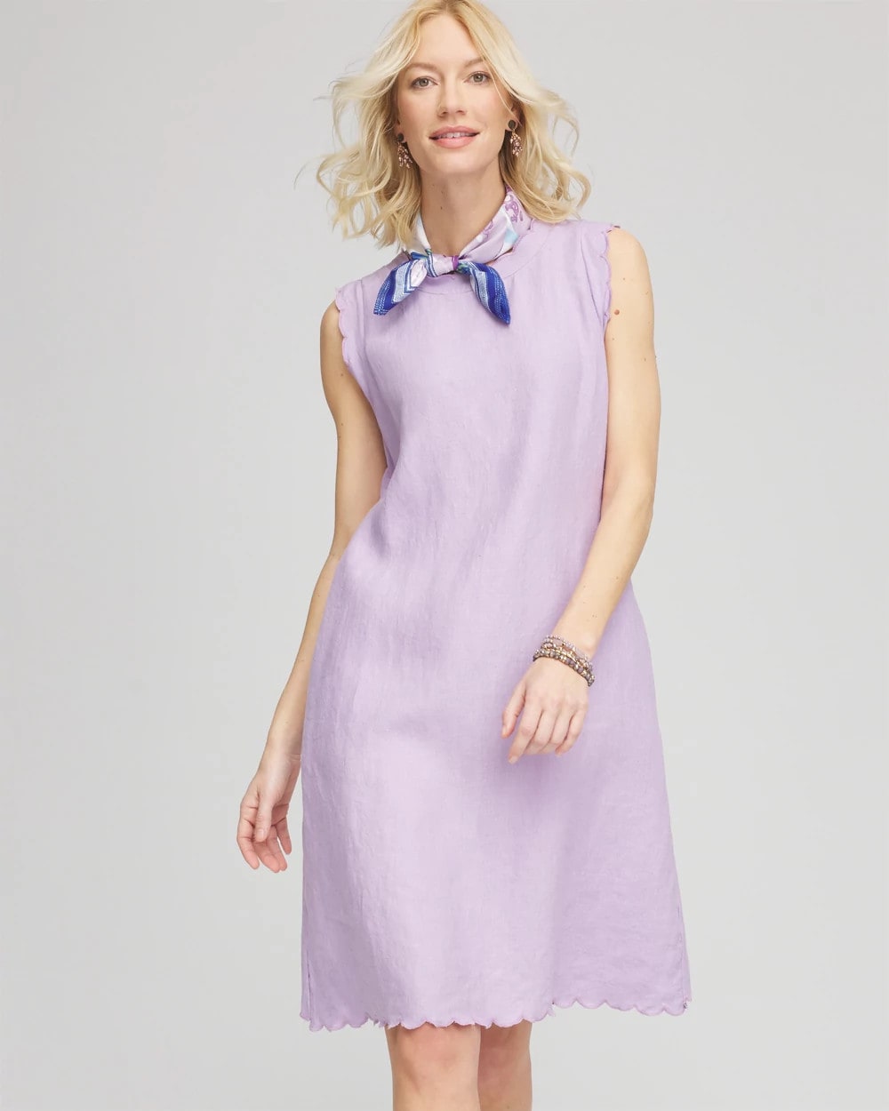 Chico's - Sleeveless Scalloped Trim Dress
