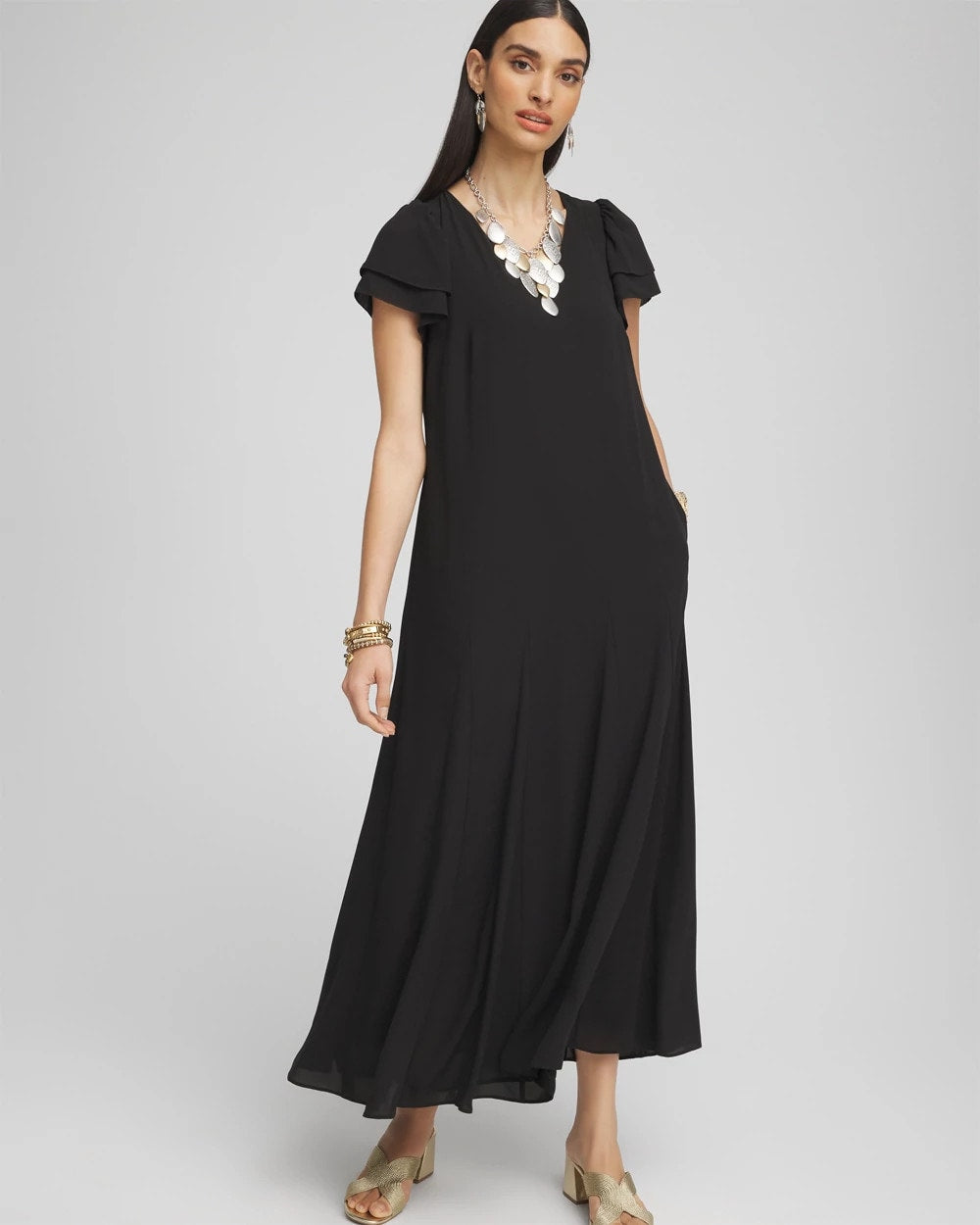 Chico's - Crepe V-Neck Maxi Dress