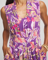 Chico's - Floral Pleated Jersey Dress