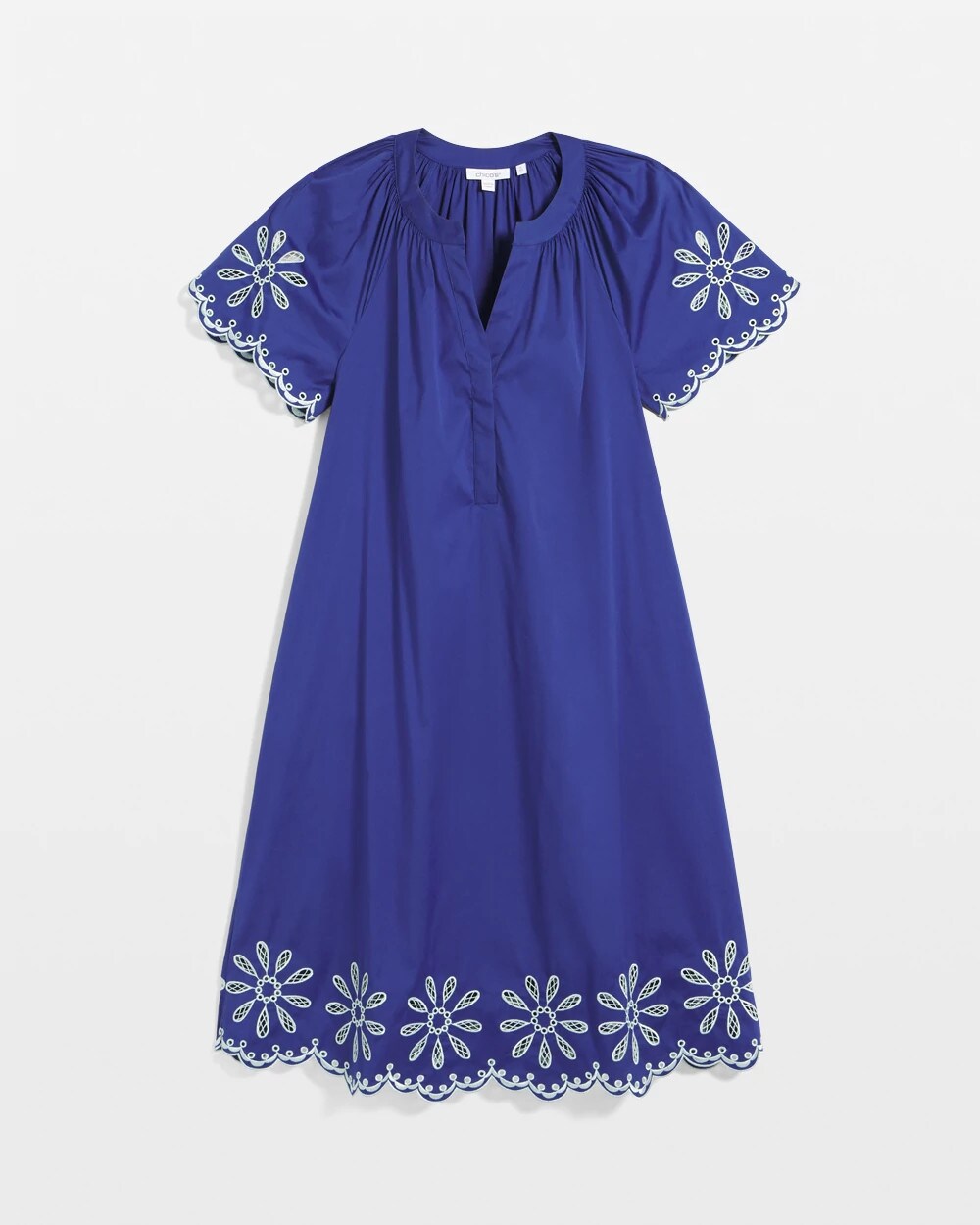 Chico's - Embroidered Poplin Popover Dress