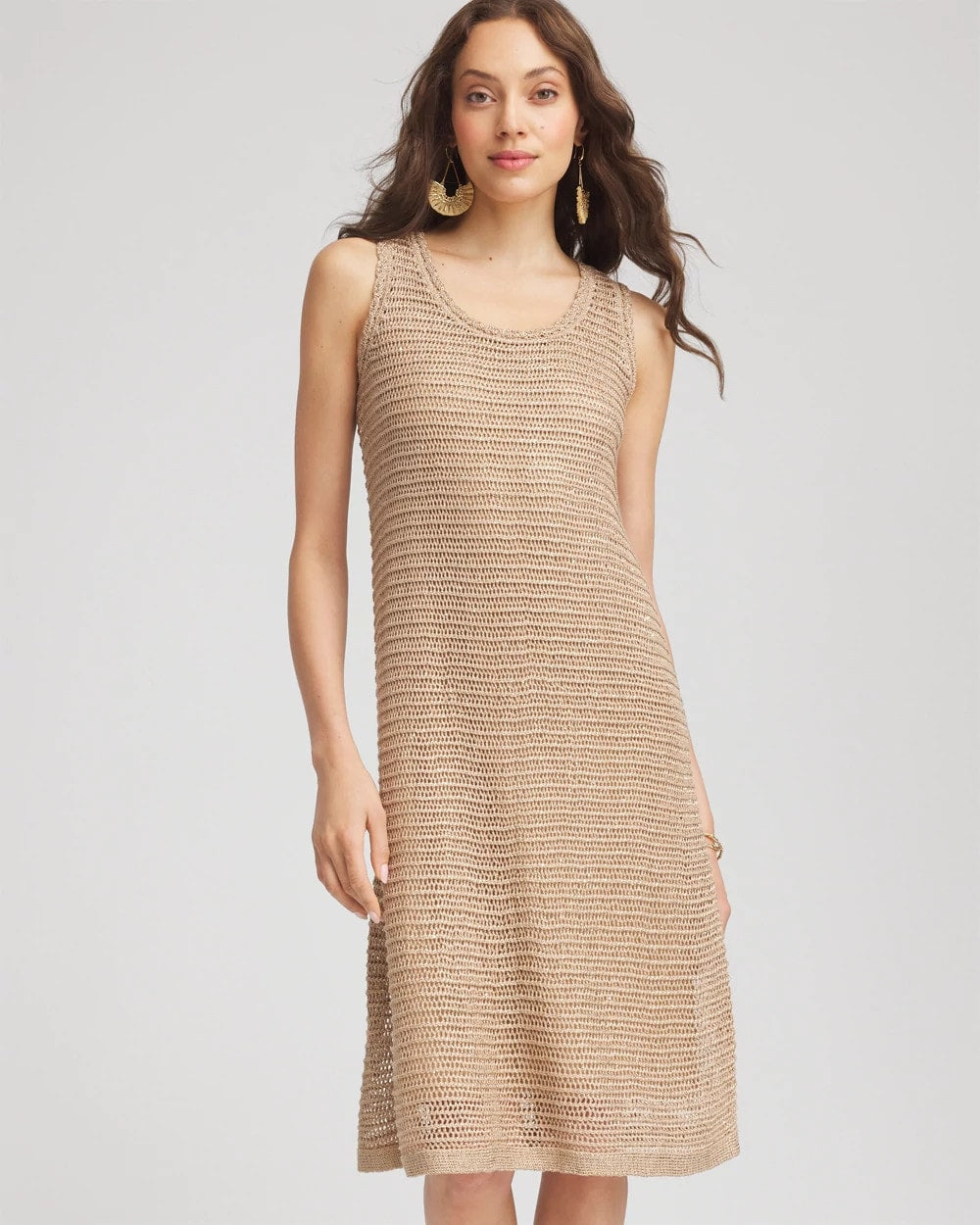 Chico's - Crochet-Knit Sequins Tank Dress