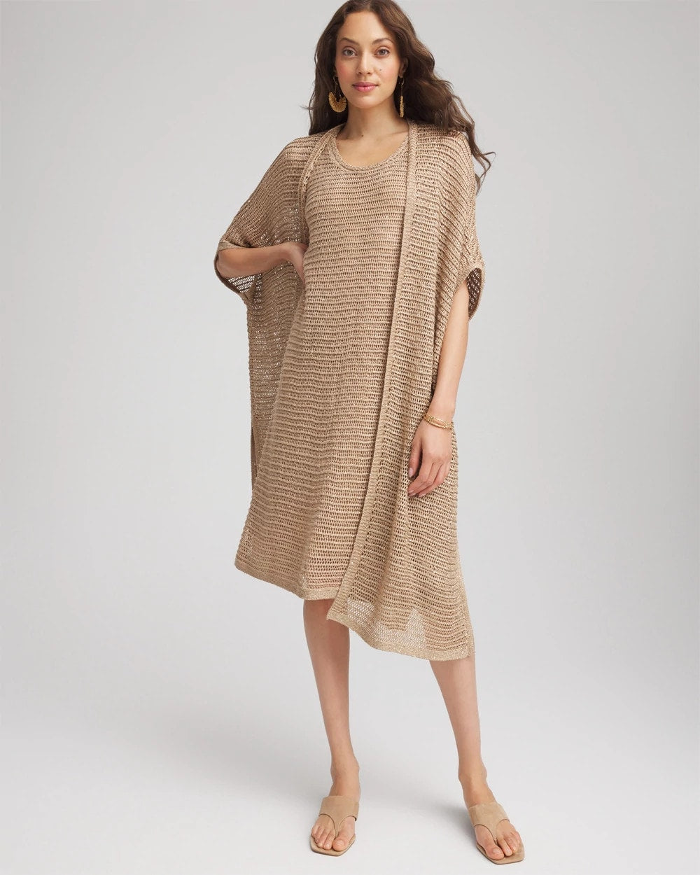 Chico's - Crochet-Knit Sequins Tank Dress