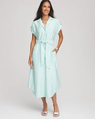 Chico's - Hammered Rayon Midi Shirtdress