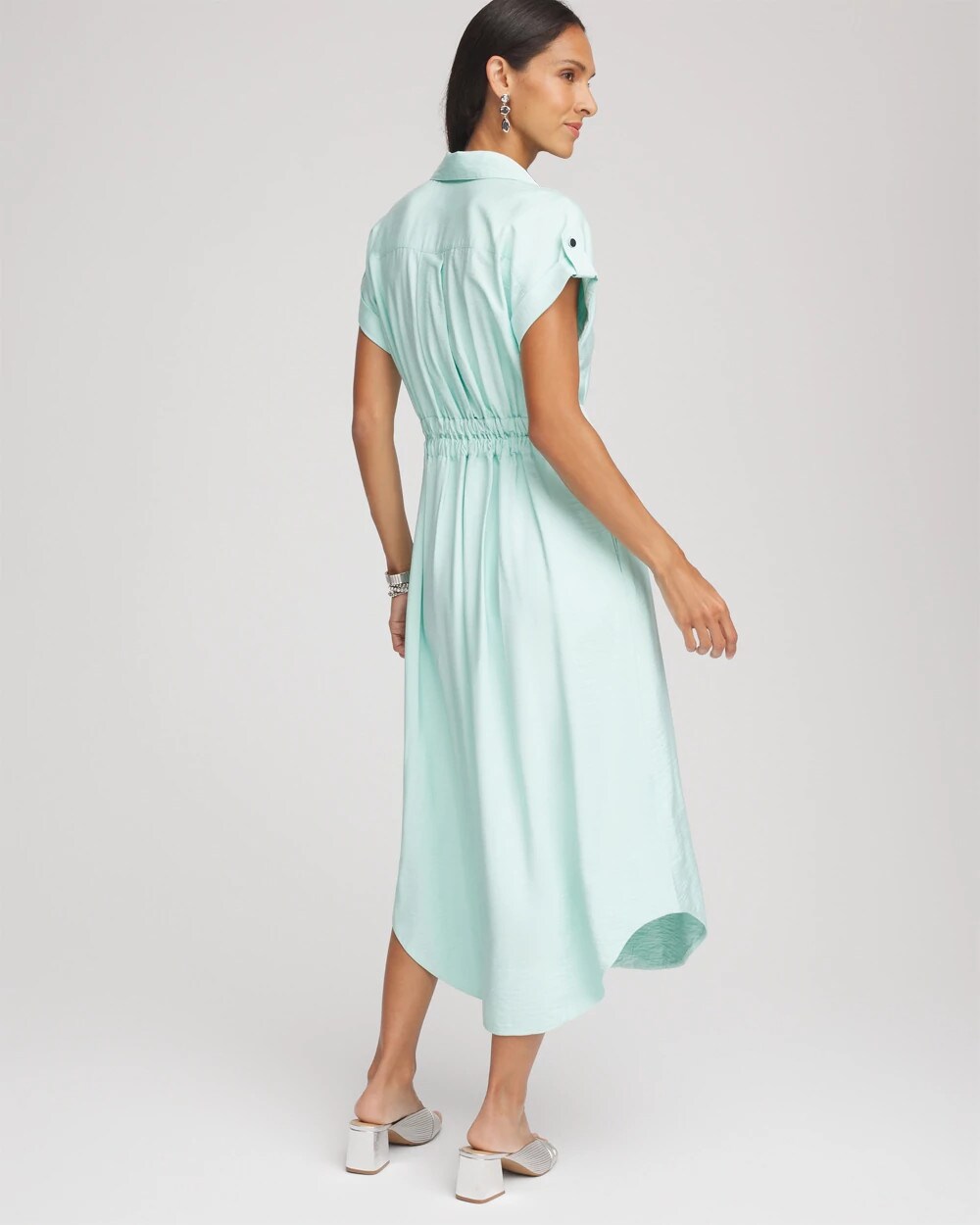 Chico's - Hammered Rayon Midi Shirtdress