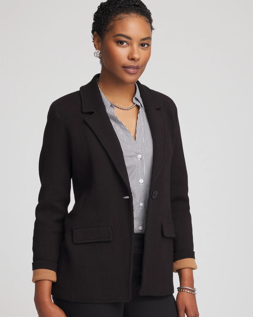 Chico's - Single-Breasted Sweater Blazer