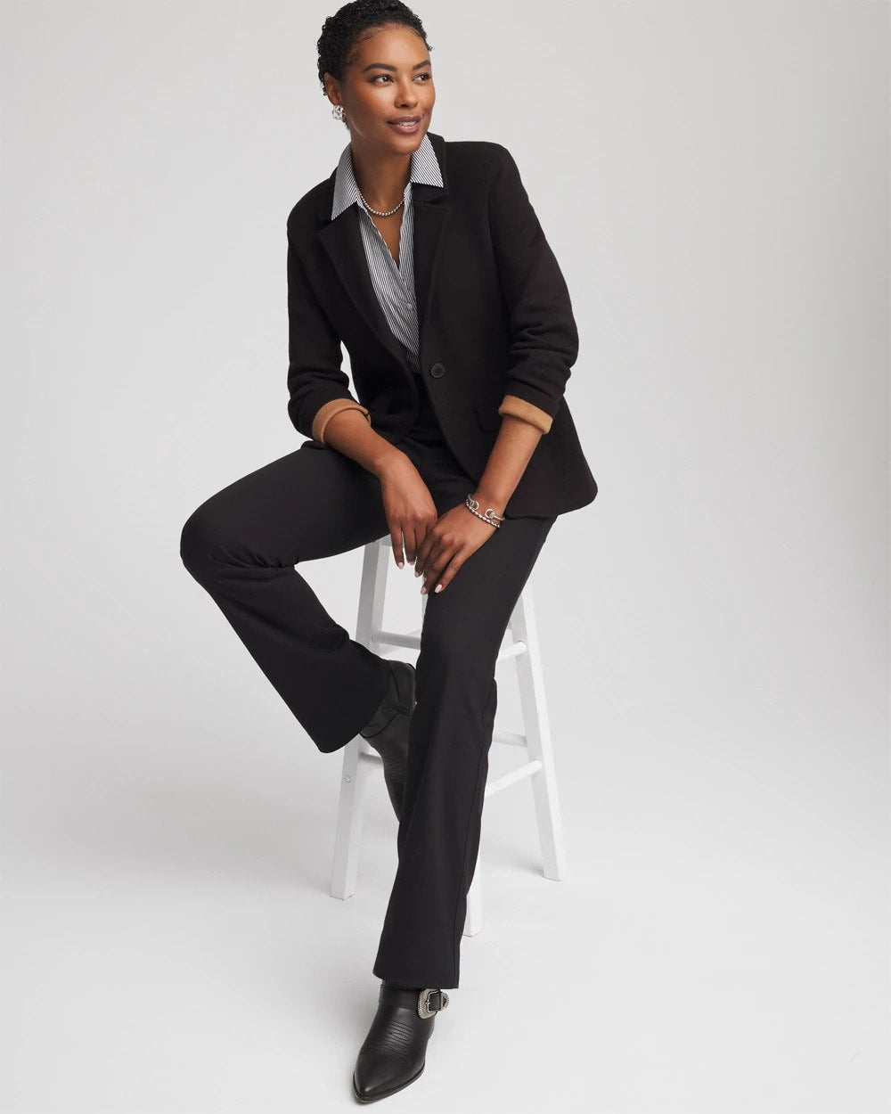 Chico's - Single-Breasted Sweater Blazer