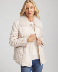 Chico's - Quilted Faux Fur Collar Jacket