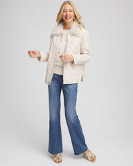 Chico's - Quilted Faux Fur Collar Jacket