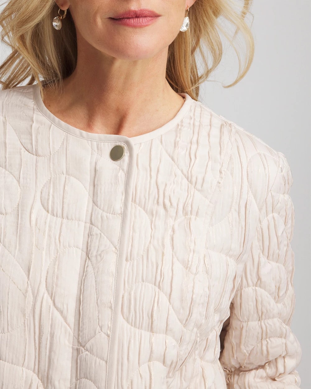 Chico's - Quilted Faux Fur Collar Jacket