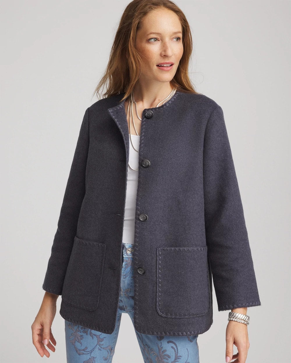 Chico's - Wool Scarf Jacket