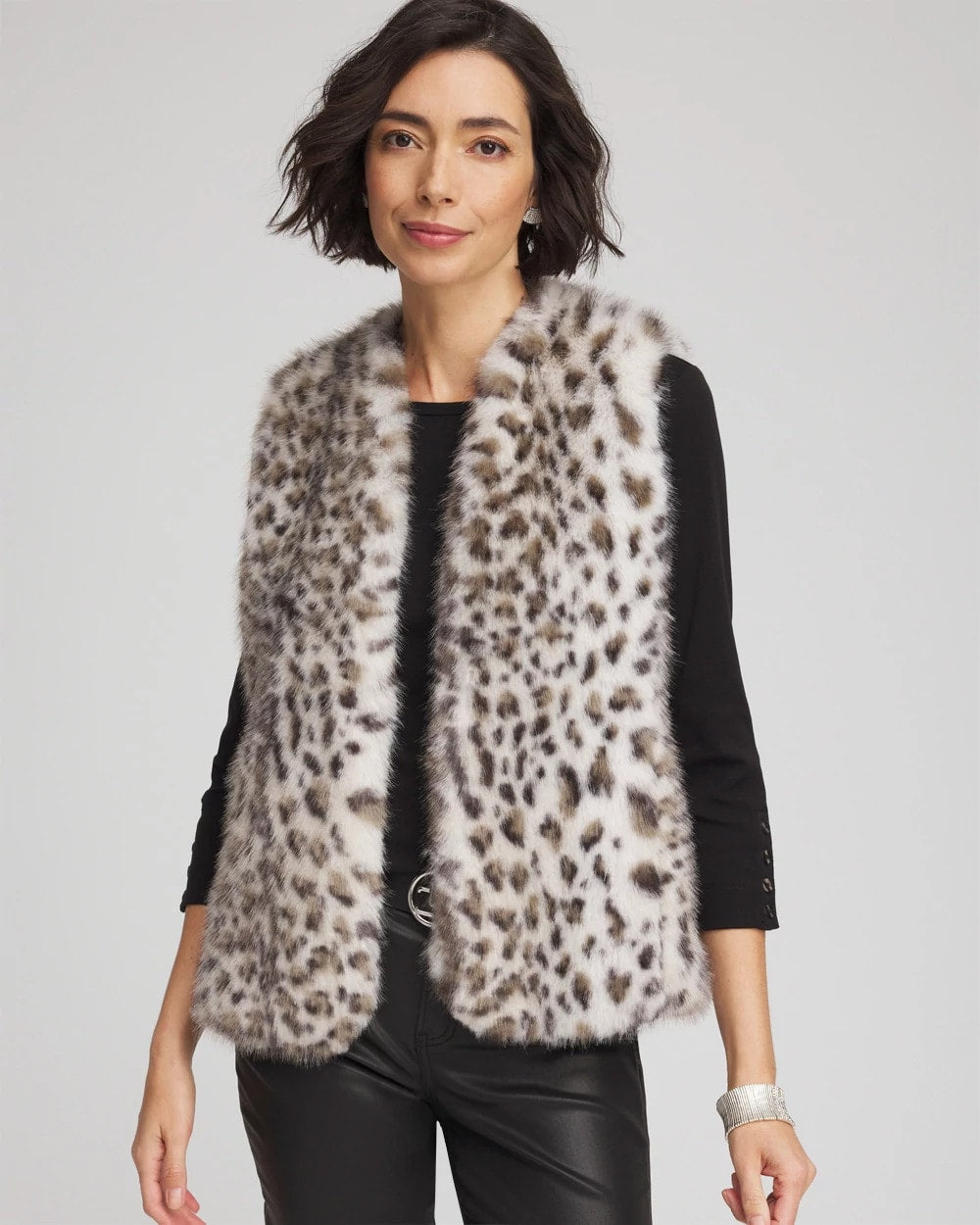 Chico's - Snow Leopard Faux Fur Vest