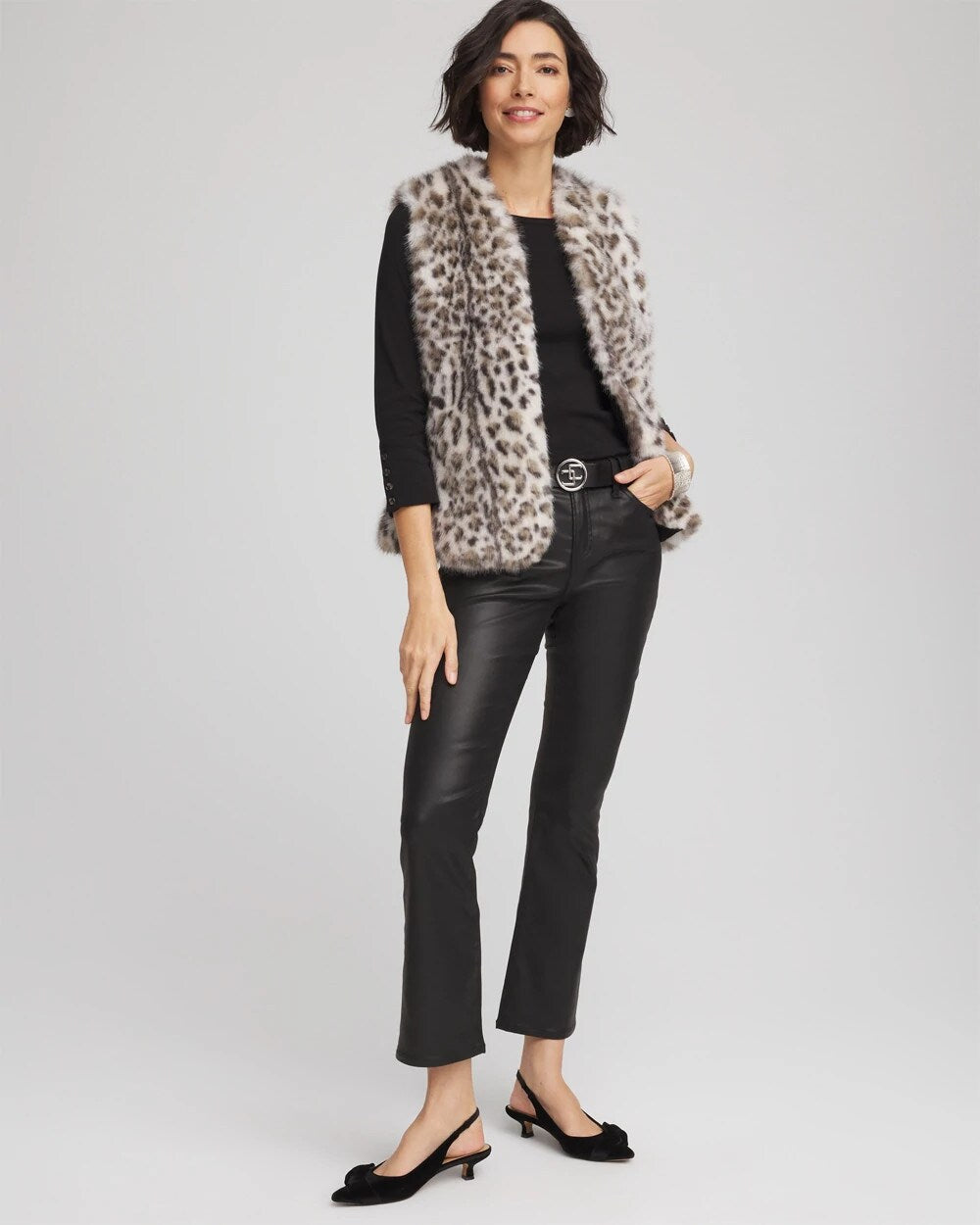 Chico's - Snow Leopard Faux Fur Vest