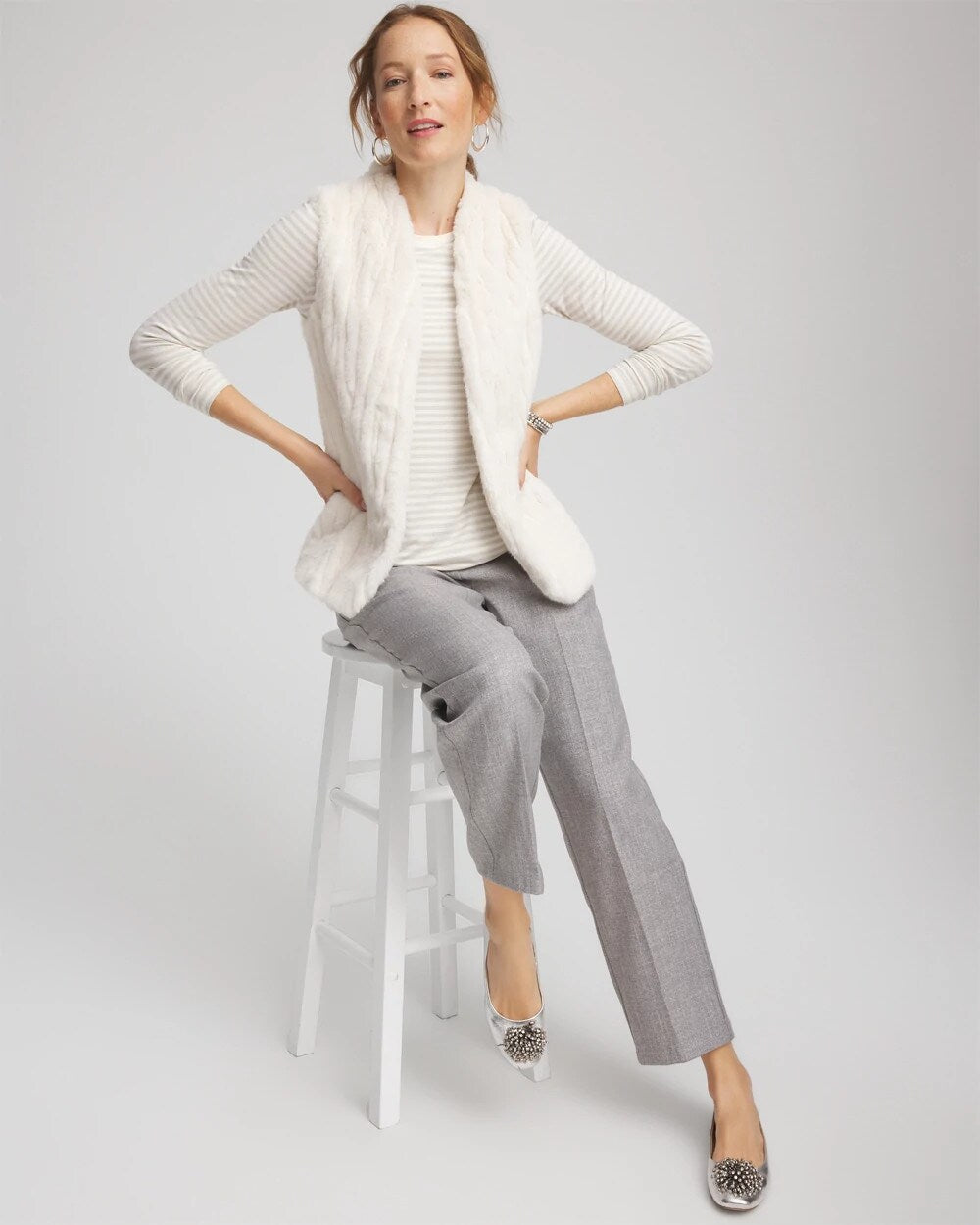 Chico's - Elongated Faux Fur Vest