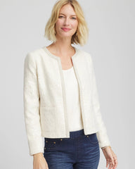 Chico's - Pearl Trim Tweed Jacket