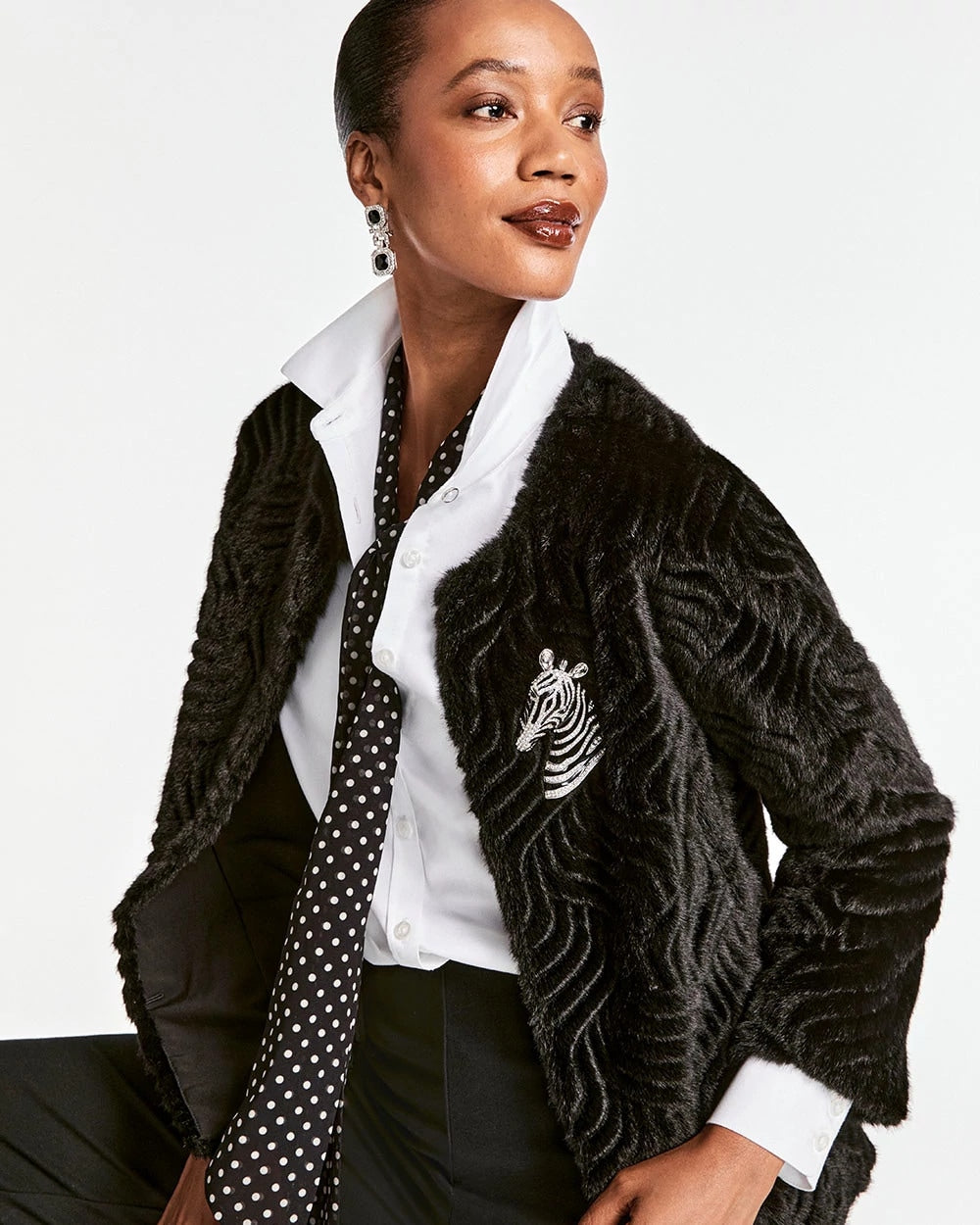 Chico's - Pattern Fur Jacket