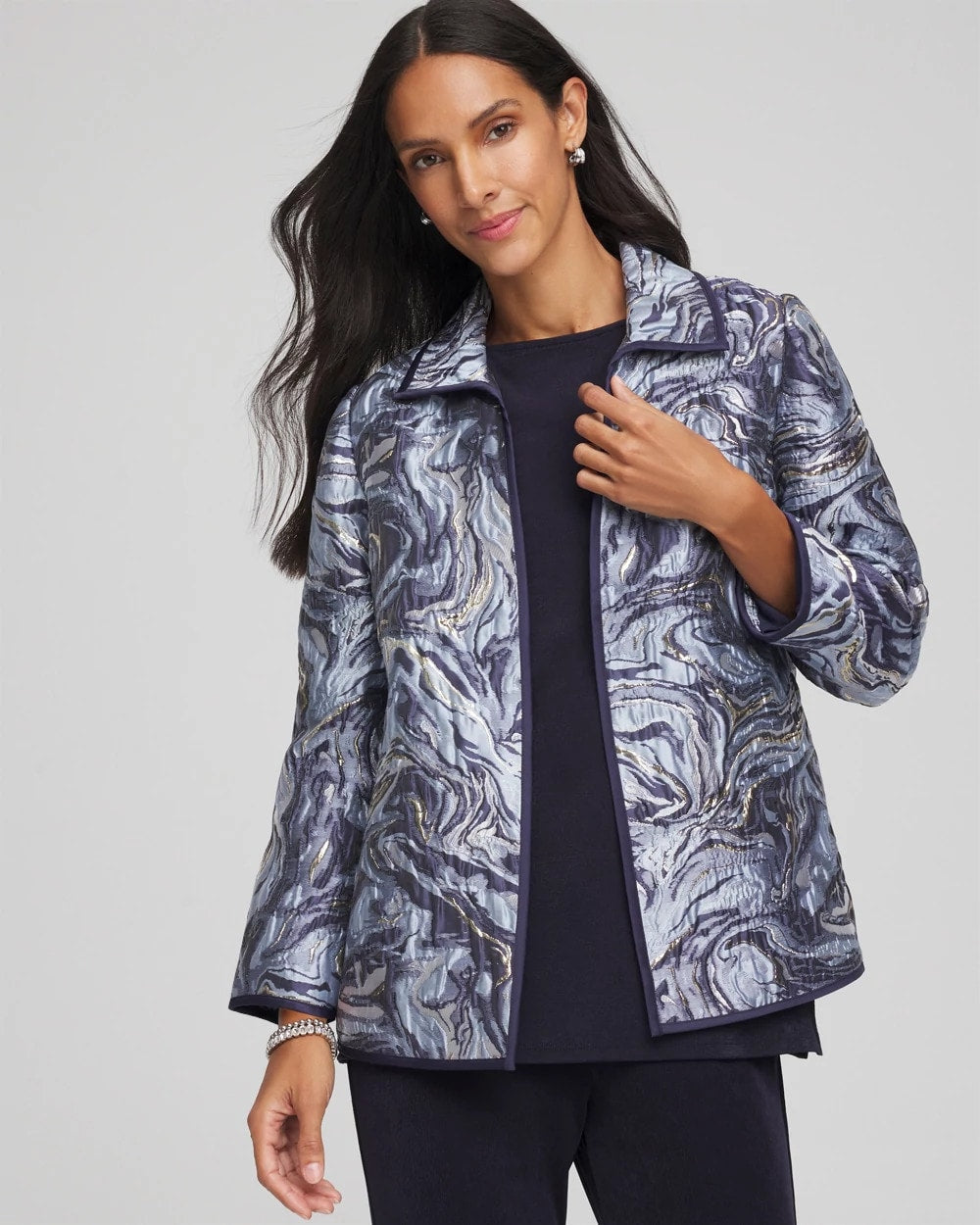 Chico's - Travelers™ Jacquard Swirl Jacket