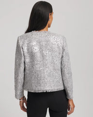 Chico's - Silver Sequins Tweed Jacket