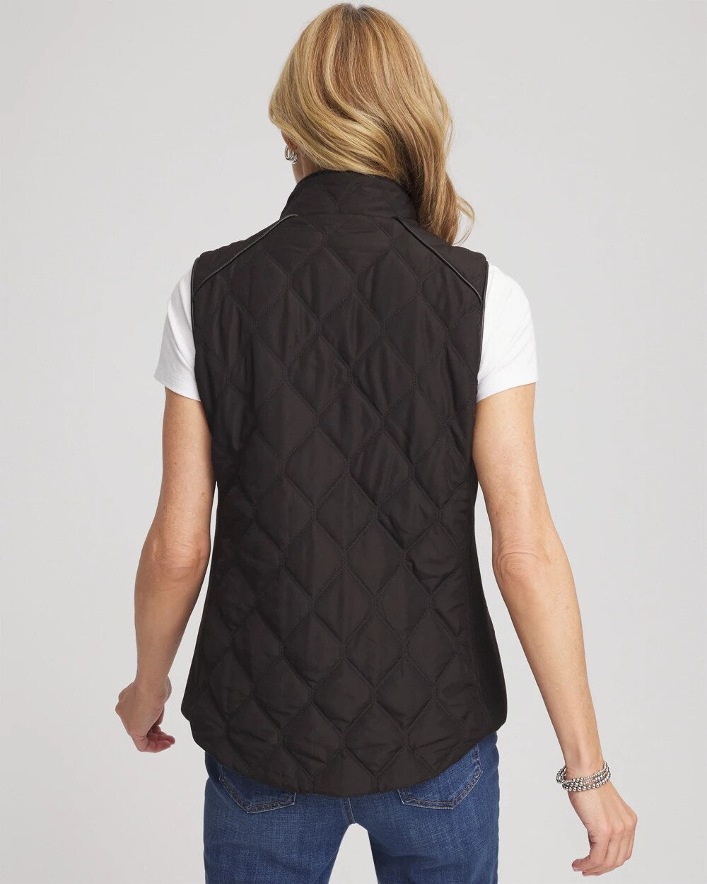 Chico's - Rib Trim Quilted Vest