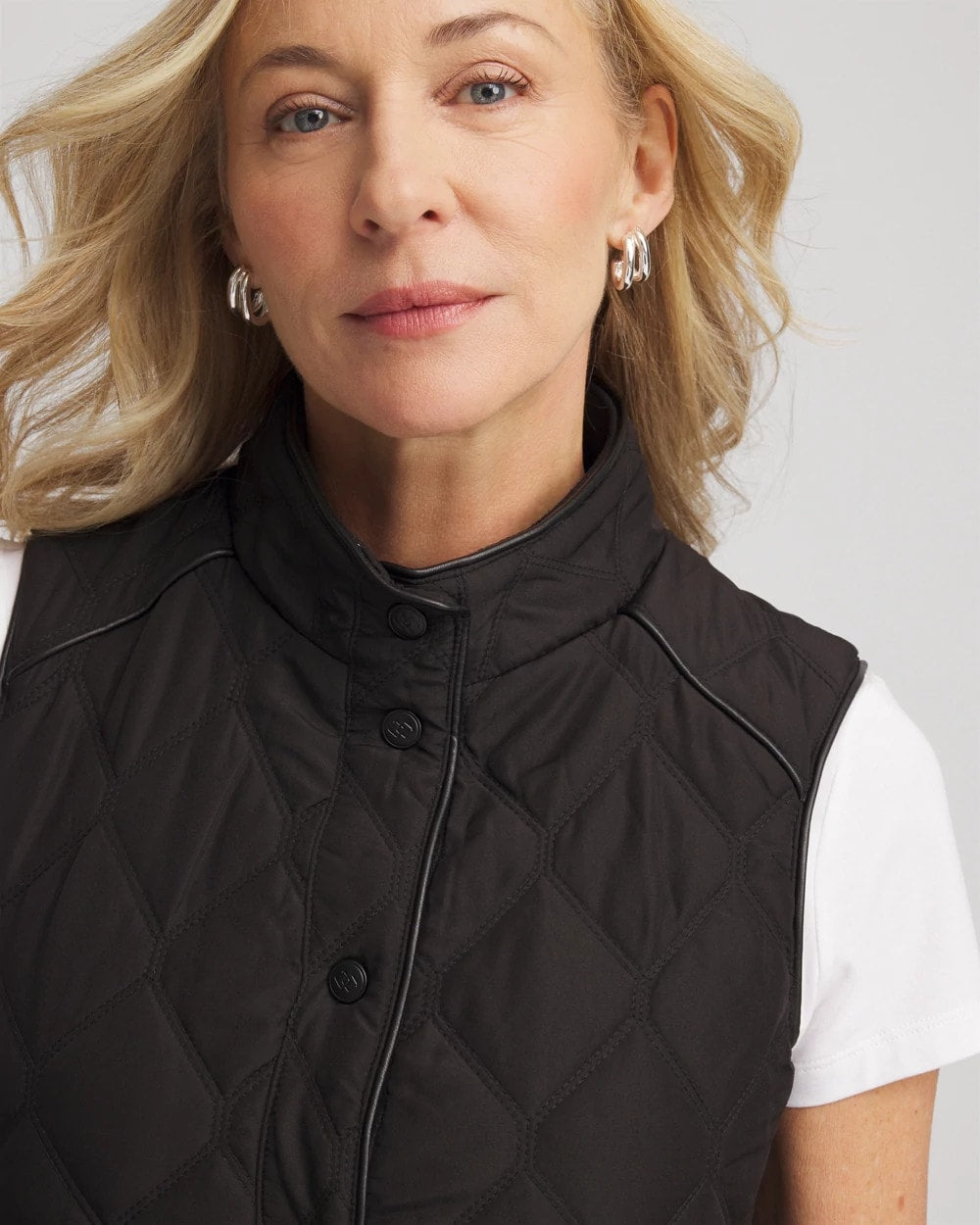 Chico's - Rib Trim Quilted Vest