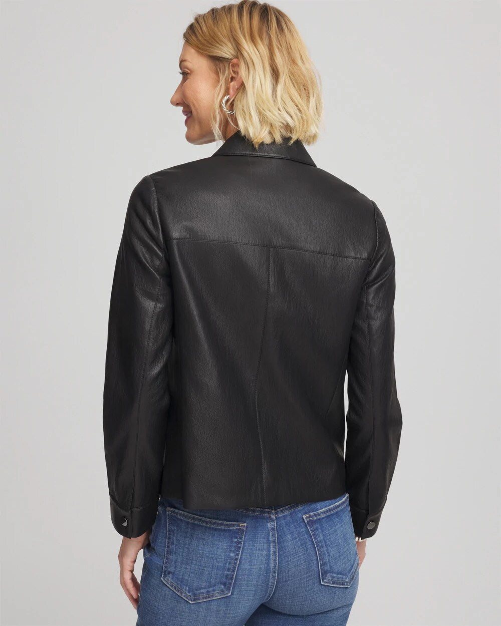 Chico's - Snap Front Faux Leather Jacket