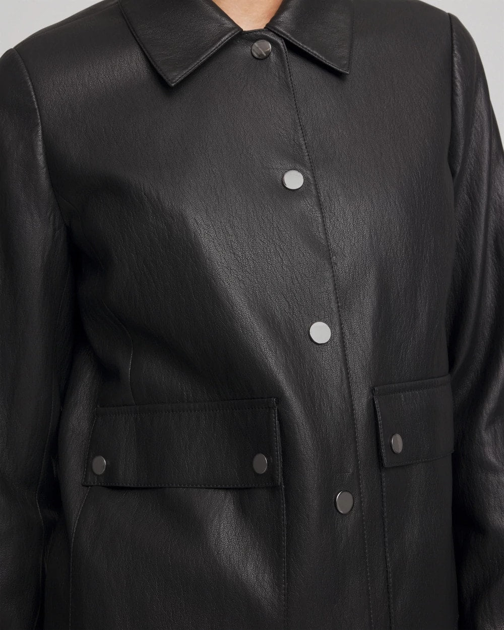 Chico's - Snap Front Faux Leather Jacket