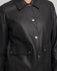 Chico's - Snap Front Faux Leather Jacket