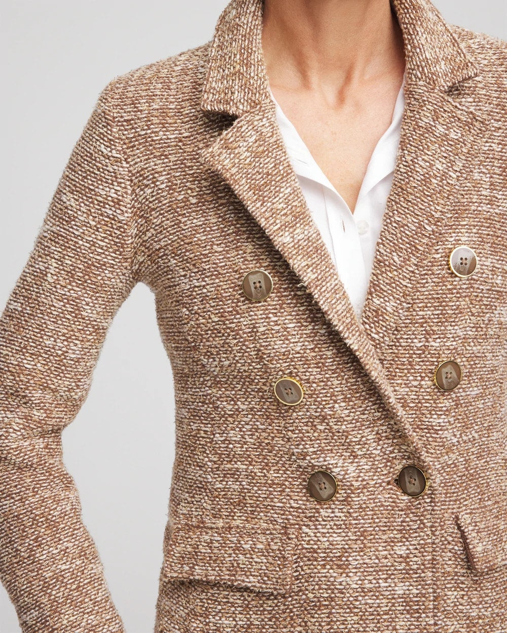 Chico's - Tweed Double-Breasted Blazer