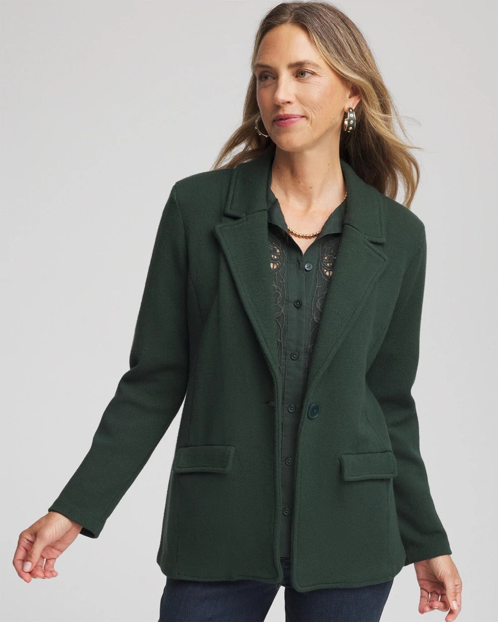 Chico's - Single-Breasted Sweater Blazer