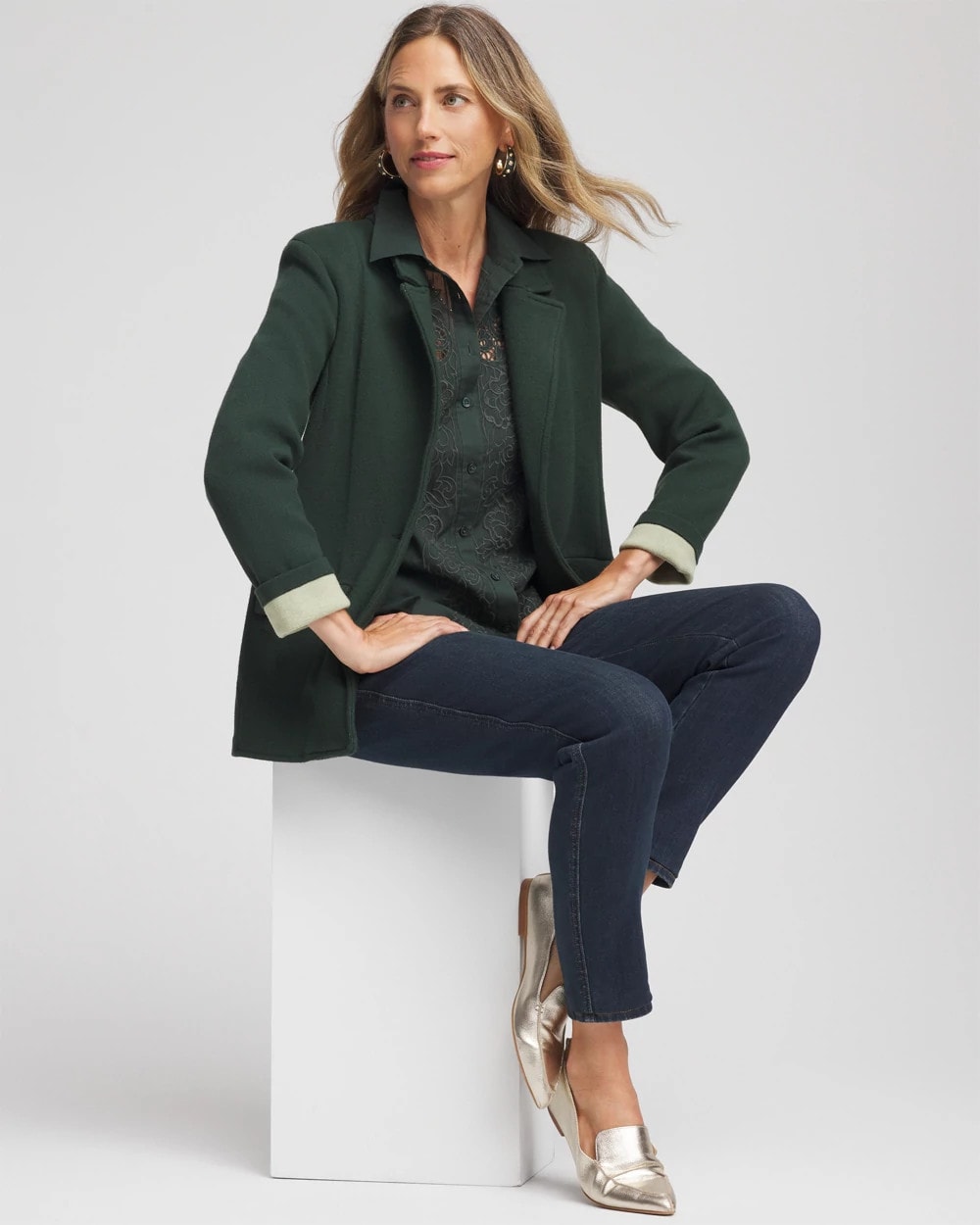 Chico's - Single-Breasted Sweater Blazer