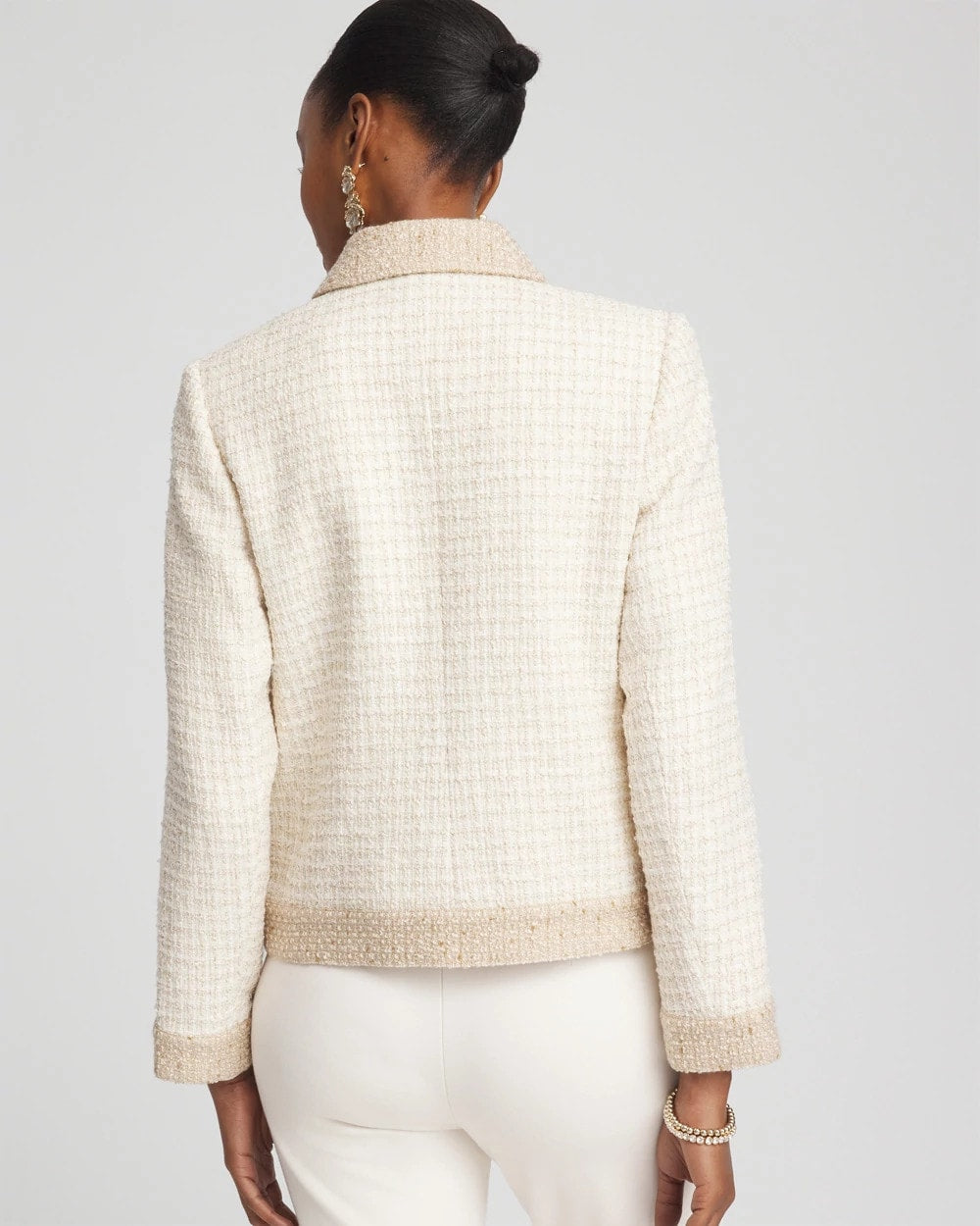 Chico's - Tonal Neutral Tweed Jacket